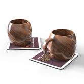 Wooden Handmade Carved Cup For Coffee, Tea (Set of 2) - Wooden Twist UAE